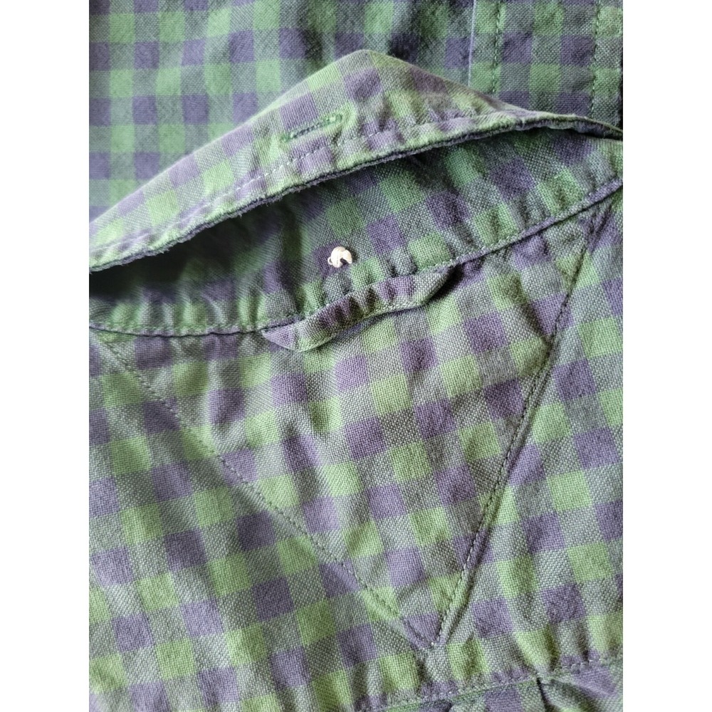 Vtg Tommy Hilfiger Check Button Up Y2k Blue Green size XL - Picture 6 of 6